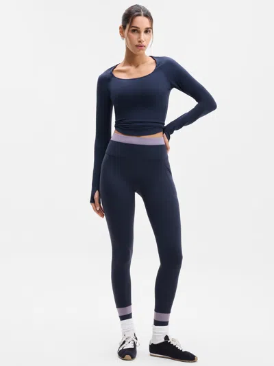 Athleta Salutation Stash High Rise Double Up Lift Legging In Blue