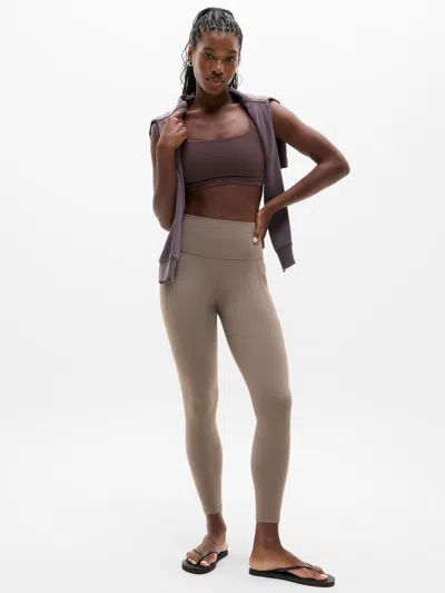 Athleta Salutation Stash High Rise Legging In Brown