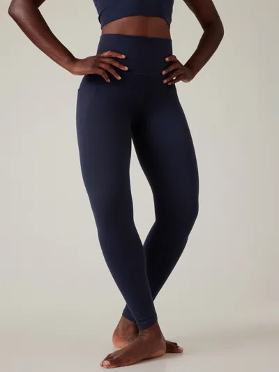 Athleta Salutation Stash Leggings In Navy