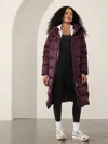 Athleta Sateen Long Puffer In Spiced Cabernet