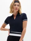 Athleta Seamless Polo Tee Sweater In Eclipse/white