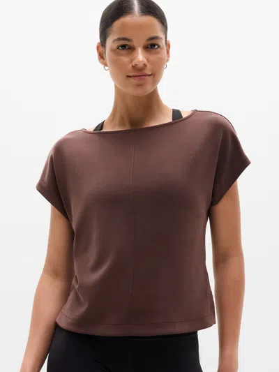 Athleta Seasoft Boat Neck Tee In Brown