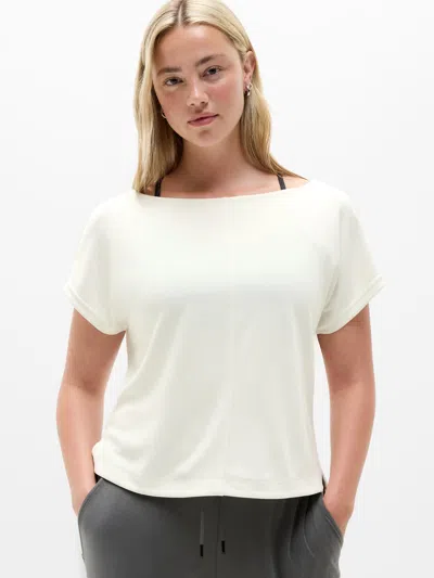 Athleta Seasoft Boat Neck Tee In White
