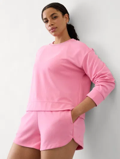 Athleta Seasoft Crewneck Sweatshirt In Raphanus Pink
