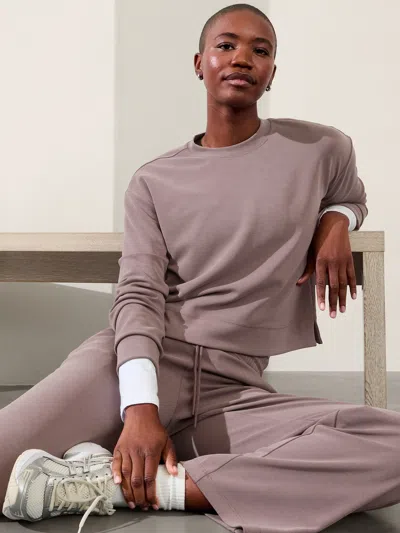 Athleta Seasoft Crewneck Sweatshirt In Smoky Rose