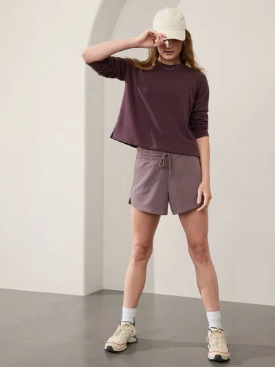 Athleta Seasoft Crewneck Sweatshirt In Spiced Cabernet