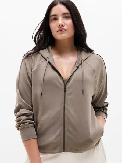 Athleta Seasoft Full Zip In Brown
