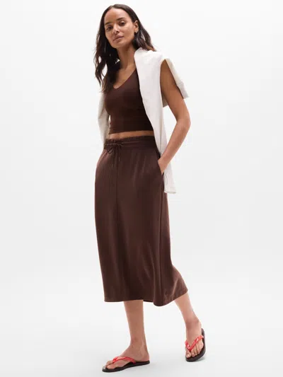 Athleta Seasoft Midi Skirt In Woodland
