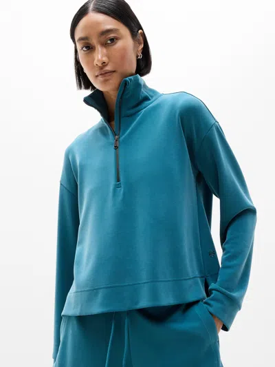 Athleta Seasoft Quarter Zip In Coastal Teal