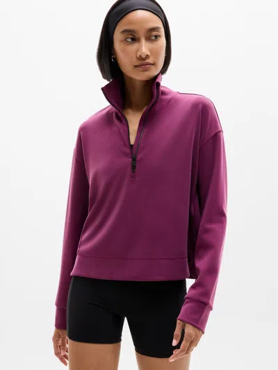 Athleta Seasoft Quarter Zip In Purple