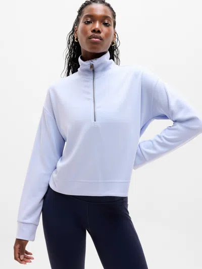 Athleta Seasoft Quarter Zip In White