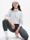 Athleta Seasoft Rib 1/4 Zip Popover In Gray