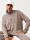 Athleta Seasoft Rib 1/4 Zip Popover In Pyrite