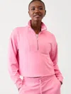 Athleta Seasoft Rib 1/4 Zip Popover In Raphanus Pink