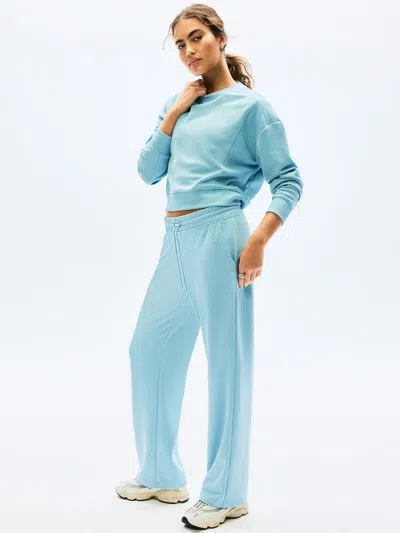 Athleta Seasoft Rib Crewneck Sweatshirt In Blue