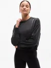 Athleta Seasoft Rib Crewneck Sweatshirt In Black