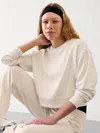 Athleta Seasoft Rib Crewneck Sweatshirt In Bone