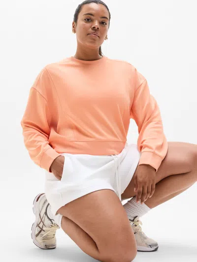Athleta Seasoft Rib Crewneck Sweatshirt In Orange
