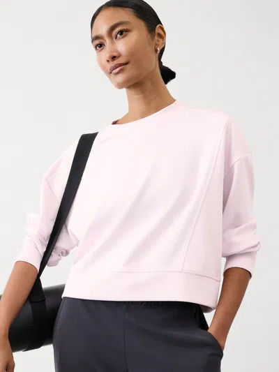 Athleta Seasoft Rib Crewneck Sweatshirt In Sakura Pink