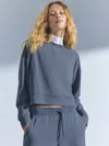 Athleta Seasoft Rib Crewneck Sweatshirt In Shadow Blue