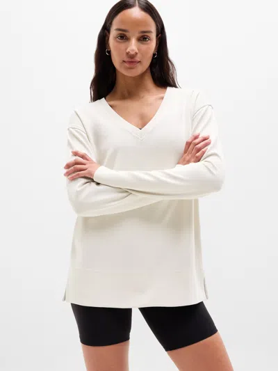Athleta Seasoft V Neck Sweatshirt In Brown