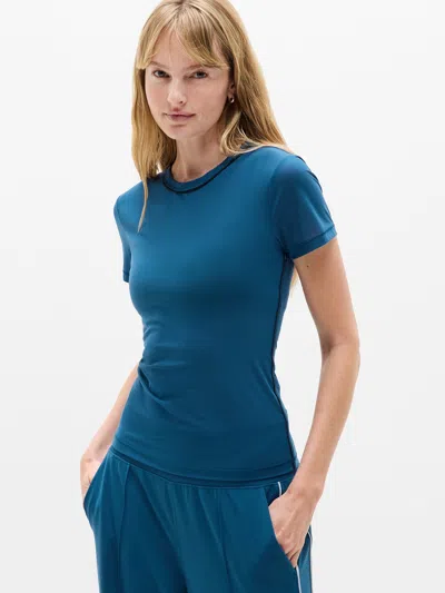 Athleta Sheer Mesh Tee In Blue
