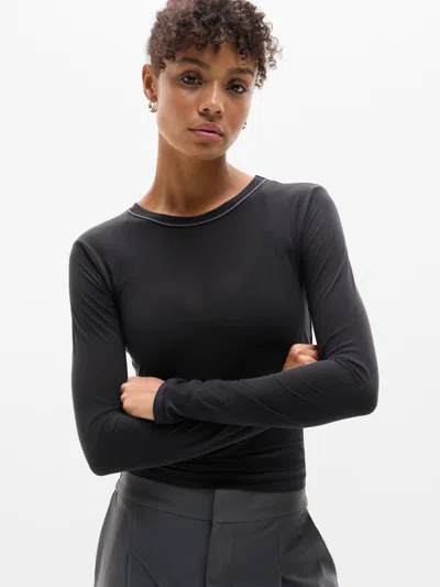 Athleta Sheer Mesh Top In Black