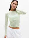Athleta Sheer Mesh Top In Green