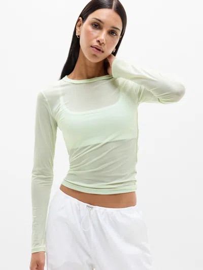 Athleta Sheer Mesh Top In Green