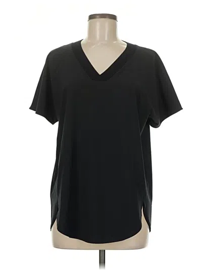 Pre-owned Athleta Short Sleeve Blouse In Black