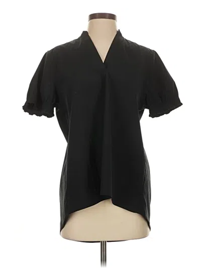 Pre-owned Athleta Short Sleeve Blouse In Black