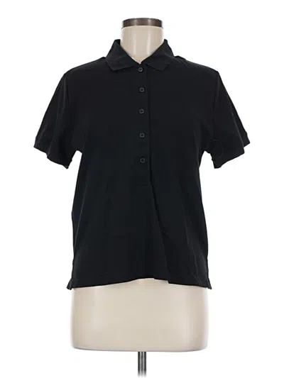 Pre-owned Athleta Short Sleeve Blouse In Black