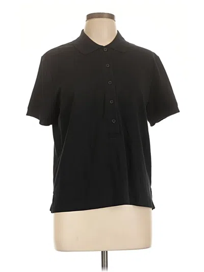 Pre-owned Athleta Short Sleeve Blouse In Black