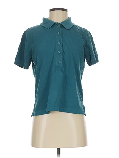 Pre-owned Athleta Short Sleeve Blouse In Blue