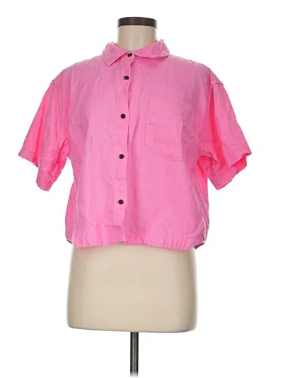 Pre-owned Athleta Short Sleeve Blouse In Pink
