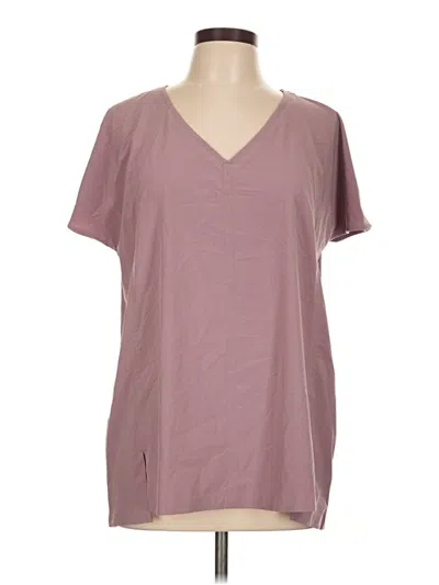 Pre-owned Athleta Short Sleeve Blouse In Purple