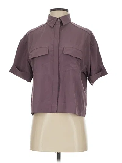 Pre-owned Athleta Short Sleeve Blouse In Purple