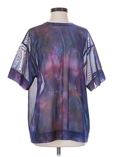 Pre-owned Athleta Short Sleeve Blouse In Purple