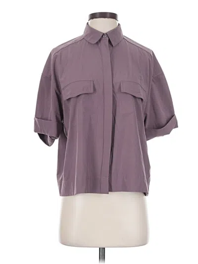 Pre-owned Athleta Short Sleeve Blouse In Purple