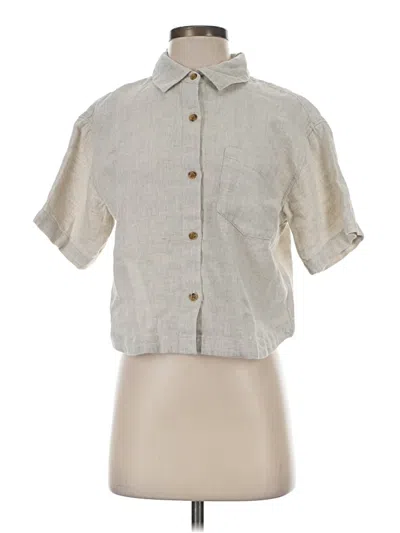 Pre-owned Athleta Short Sleeve Blouse In Silver