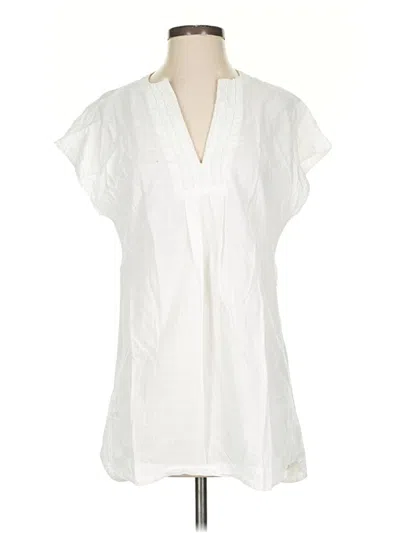 Pre-owned Athleta Short Sleeve Blouse In White