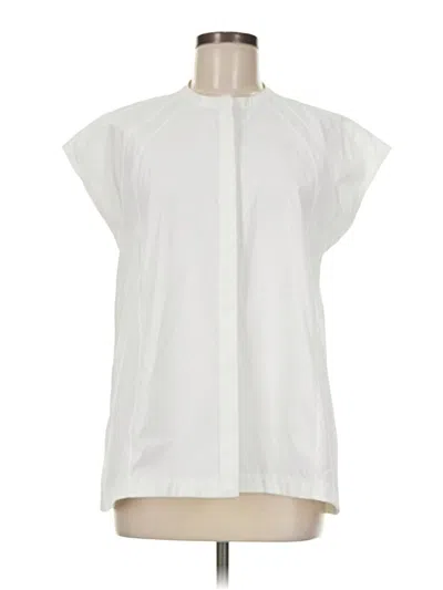 Pre-owned Athleta Short Sleeve Blouse In White