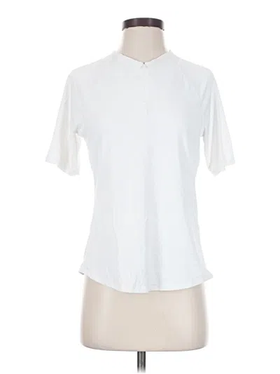 Pre-owned Athleta Short Sleeve Blouse In White