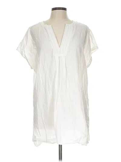 Pre-owned Athleta Short Sleeve Blouse In White