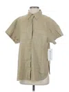 Athleta Short Sleeve Button Down Shirt In Brown