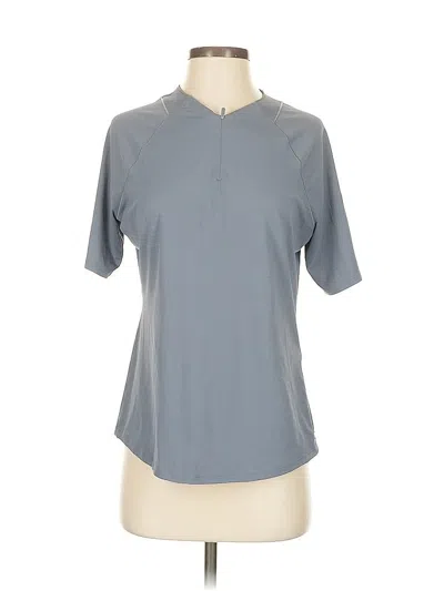 Pre-owned Athleta Short Sleeve Henley Shirt In Gray