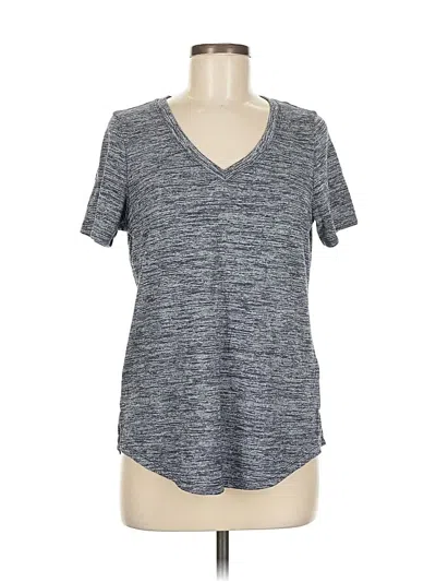 Pre-owned Athleta Short Sleeve Henley Shirt In Gray