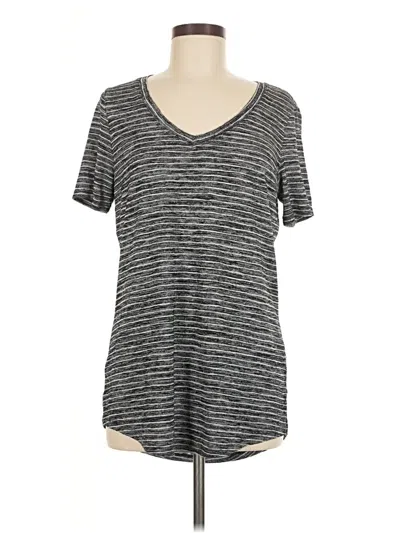 Pre-owned Athleta Short Sleeve Henley Shirt In Gray