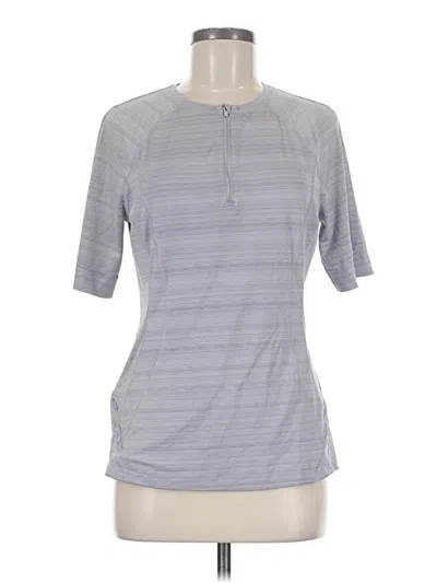 Pre-owned Athleta Short Sleeve Henley Shirt In Gray