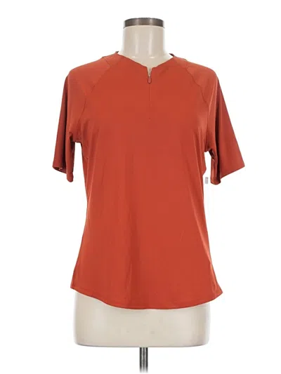 Athleta Short Sleeve Henley Shirt In Orange